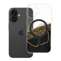 Case for iPhone 16 Golden compatible with MagSafe black