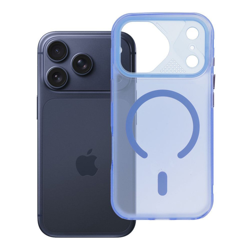 Case for iPhone 17 Pro / 18 Pro (low camera edge) Aurora compatible with MagSafe blue