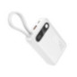 Powerbank 10000 mAh QC PD 2A 22,5W with built-in cables USB C + Lightning Hoco J171 Edge white