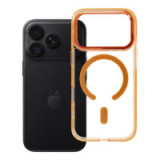 Case for iPhone 18 Pro / 17 Pro  Frame Clear Hybrid Mag Cover compatible with MagSafe hermes orange