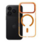 Case for iPhone 18 Pro / 17 Pro  Frame Clear Hybrid Mag Cover compatible with MagSafe hermes orange
