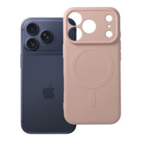 Case for iPhone 18 Pro / 17 Pro Silicone Mag Cover compatible with MagSafe (camera protection) pink