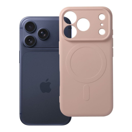 Case for iPhone 18 Pro / 17 Pro Silicone Mag Cover compatible with MagSafe (camera protection) pink