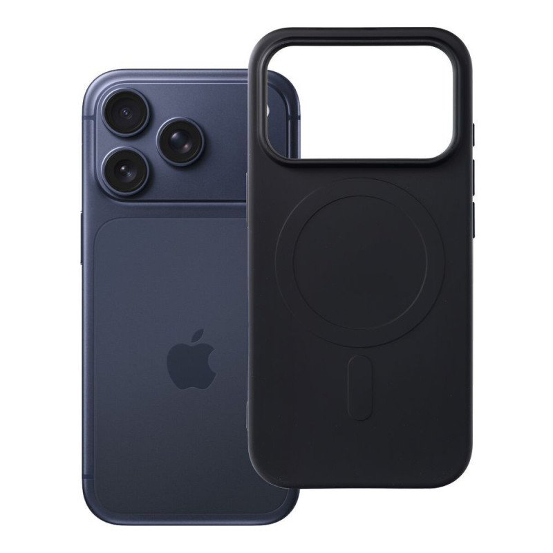 Case for iPhone 18 Pro / 17 Pro Silicone Mag Cover compatible with MagSafe (big hole) black Case for iPhone 18 Pro / 17 Pro Silicone Mag Cover compatible with MagSafe (big hole) black