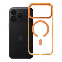 Case for iPhone 18 Pro Max / 17 Pro Max  Frame Clear Hybrid Mag Cover compatible with MagSafe hermes orange