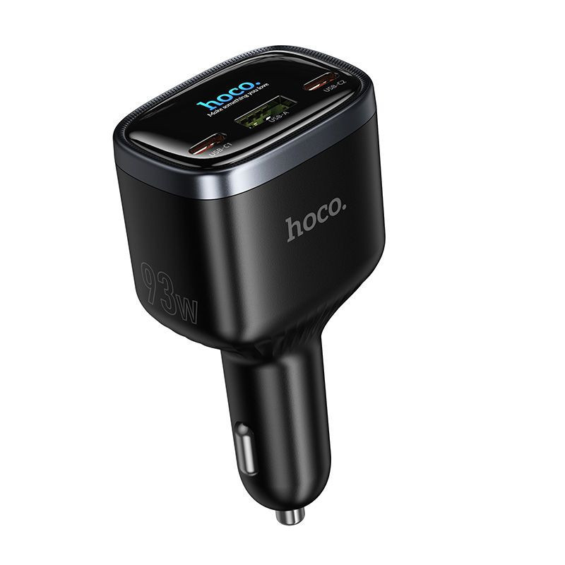Car charger Hoco USB A + 2xUSB C PD QC3.0 93W Z70 black Car charger Hoco USB A + 2xUSB C PD QC3.0 93W Z70 black