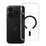 Case for iPhone 18 Pro / 17 Pro Drop Glue Colorful Ring Mag Cover compatible with MagSafe black