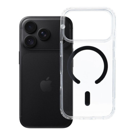 Case for iPhone 18 Pro / 17 Pro Drop Glue Colorful Ring Mag Cover compatible with MagSafe black
