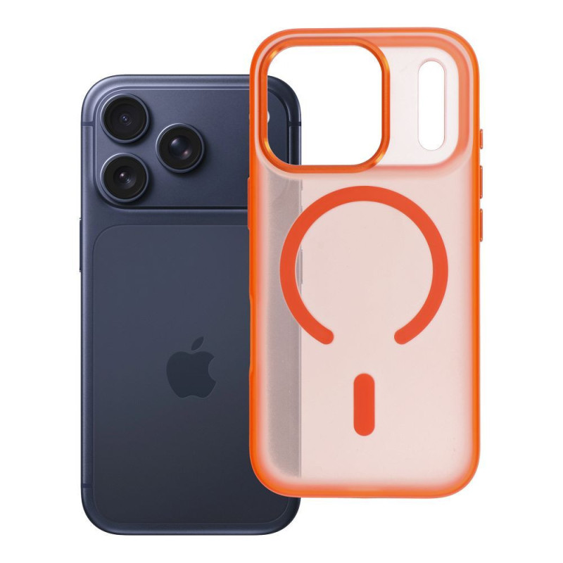 Case for iPhone 18 Pro / 17 Pro Flexline Mag Cover compatible with MagSafe orange