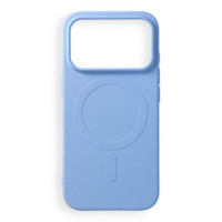 Case for iPhone 18 Pro / 17 Pro Silicone Mag Cover compatible with MagSafe (big hole) light blue
