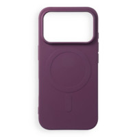 Case for iPhone 18 Pro / 17 Pro Silicone Mag Cover compatible with MagSafe (big hole) burgundy