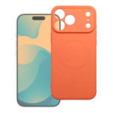 Case for iPhone 18 Pro / 17 Pro Silicone Mag Cover compatible with MagSafe (camera protection) orange