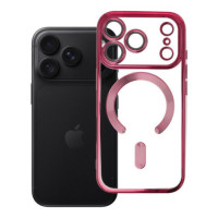 Case for iPhone 18 Pro / 17 Pro Electro Mag Cover compatible with MagSafe burgundy