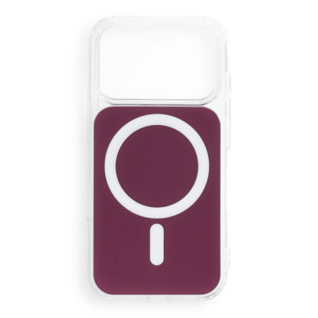 Case for iPhone 18 Pro / 17 Pro Clear Fusion Mag Cover compatible with MagSafe burgundy