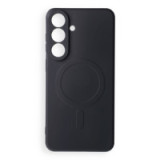 Case for Samsung S26 FE Silicone Mag Cover compatible with MagSafe (camera protection) black