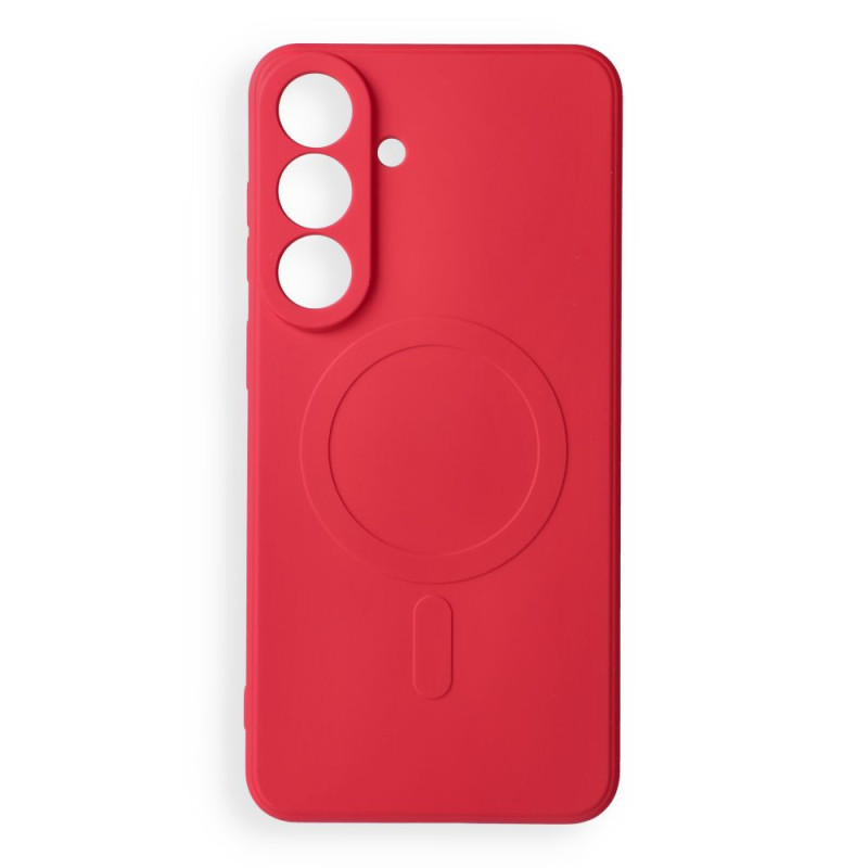 Case for Samsung S26 FE Silicone Mag Cover compatible with MagSafe (camera protection) red Case for Samsung S26 FE Silicone Mag Cover compatible with MagSafe (camera protection) red
