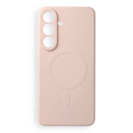 Case for Samsung S26 FE Silicone Mag Cover compatible with MagSafe (camera protection) pink