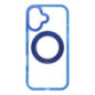 Case for iPhone 16 Frame Circle Stand compatible with MagSafe navy blue