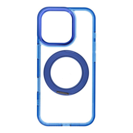 Case for iPhone 16 PRO Frame Circle Stand compatible with MagSafe navy blue