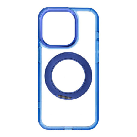 Case for iPhone 15 Pro Frame Circle Stand compatible with MagSafe navy blue