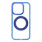 Case for iPhone 15 Pro Frame Circle Stand compatible with MagSafe navy blue