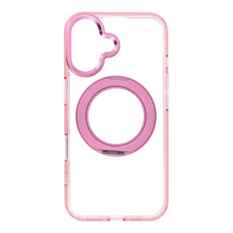 Case for iPhone 16 Frame Circle Stand compatible with MagSafe pink