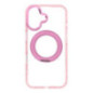 Case for iPhone 16 Frame Circle Stand compatible with MagSafe pink