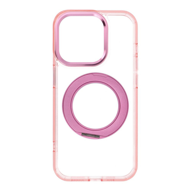 Case for iPhone 15 Pro Frame Circle Stand compatible with MagSafe pink