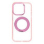Case for iPhone 15 Pro Frame Circle Stand compatible with MagSafe pink