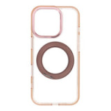 Case for iPhone 16 PRO Frame Circle Stand compatible with MagSafe gold