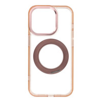 Case for iPhone 15 Pro Frame Circle Stand compatible with MagSafe gold