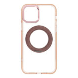 Case for iPhone 12 Frame Circle Stand compatible with MagSafe gold