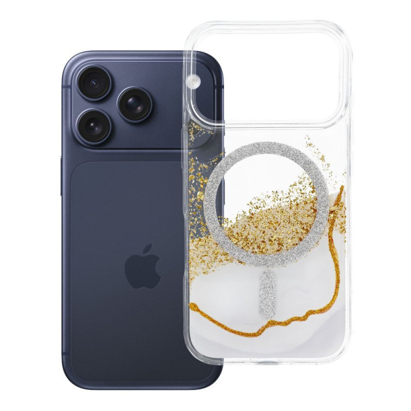Case for iPhone 18 Pro / 17 Pro Golden compatible with MagSafe white Case for iPhone 18 Pro / 17 Pro Golden compatible with MagSafe white