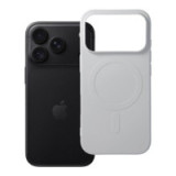 Case for iPhone 18 Pro / 17 Pro Silicone Mag Cover compatible with MagSafe (big hole) silver