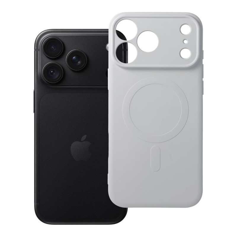 Case for iPhone 18 Pro Max / 17 Pro Max Silicone Mag Cover compatible with MagSafe (camera protection) silver