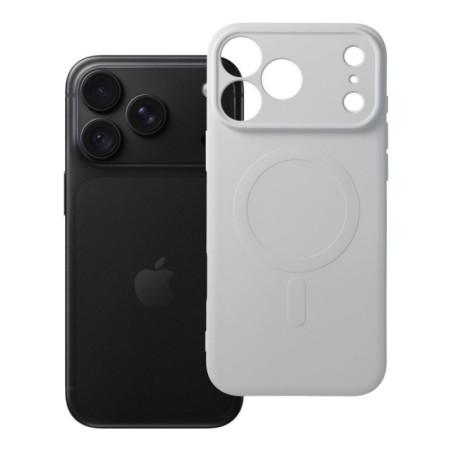 Case for iPhone 18 Pro Max / 17 Pro Max Silicone Mag Cover compatible with MagSafe (camera protection) silver