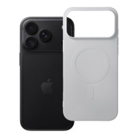 Case for iPhone 18 Pro Max / 17 Pro Max Silicone Mag Cover compatible with MagSafe (big hole) silver