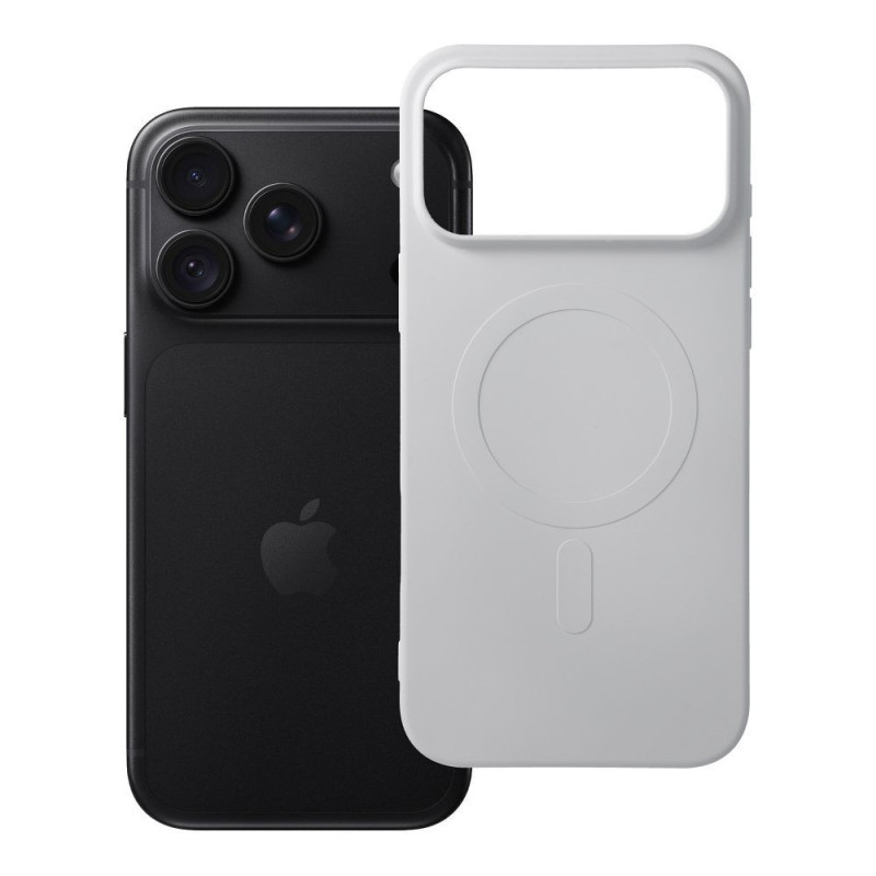 Case for iPhone 18 Pro Max / 17 Pro Max Silicone Mag Cover compatible with MagSafe (big hole) silver Case for iPhone 18 Pro Max / 17 Pro Max Silicone Mag Cover compatible with MagSafe (big hole) silver