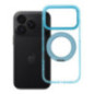 Case for iPhone 18 Pro / 17 Pro Frame Circle Stand compatible with MagSafe light blue