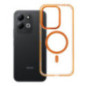 Case for Xiaomi Redmi 17 4G / 5G Frame Clear Hybrid Mag Cover compatible with MagSafe hermes orange