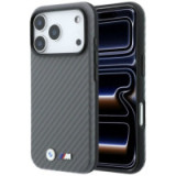 BMW case for IPHONE 18 Pro/17 Pro compatible with MagSafe (Carbon Metal Logo) grey