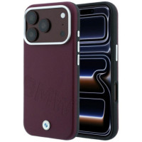 BMW case for IPHONE 18 Pro/17 Pro compatible with MagSafe (Sign Inclined Deboss Letters) burgundy