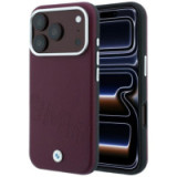 BMW case for IPHONE 18 Pro/17 Pro compatible with MagSafe (Sign Inclined Deboss Letters) burgundy