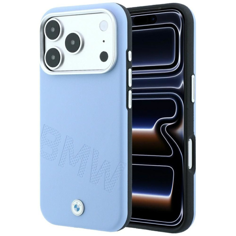 BMW case for IPHONE 18 Pro/17 Pro compatible with MagSafe (Sign Inclined Deboss Letters) blue BMW case for IPHONE 18 Pro/17 Pro compatible with MagSafe (Sign Inclined Deboss Letters) blue