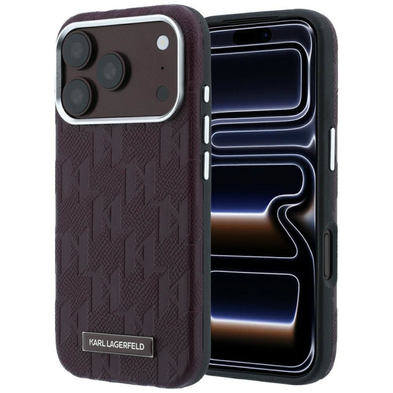 KARL LAGERFELD case for IPHONE 18 Pro/17 Pro compatible with MagSafe (Mono Resin Logo) burgundy KARL LAGERFELD case for IPHONE 18 Pro/17 Pro compatible with MagSafe (Mono Resin Logo) burgundy
