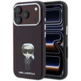 KARL LAGERFELD case for IPHONE 18 Pro/ 17 Pro compatible with MagSafe (Smooth Ikonik Sketch) burgundy