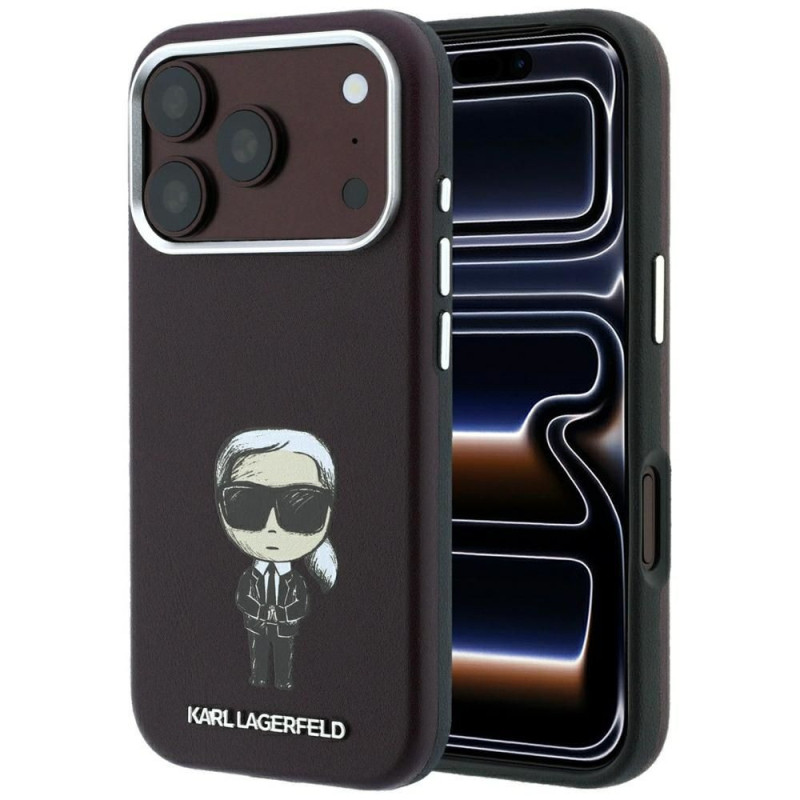 KARL LAGERFELD case for IPHONE 18 Pro Max/ 17 Pro Max compatible with MagSafe (Smooth Ikonik Sketch) burgundy KARL LAGERFELD case for IPHONE 18 Pro Max/ 17 Pro Max compatible with MagSafe (Smooth Ikonik Sketch) burgundy