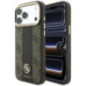 Case for IPHONE 18 Pro/17 Pro compatible with MagSafe (Stripe Round and Classic Logos 4G) brown