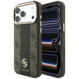 Case for IPHONE 18 Pro Max/17 Pro Max compatible with MagSafe (Stripe Round and Classic Logos 4G) brown