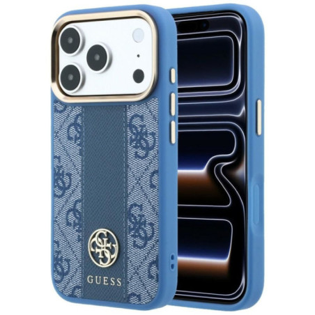 Case for IPHONE 18 Pro Max/17 Pro Max compatible with MagSafe (Stripe Round and Classic Logos 4G) light blue